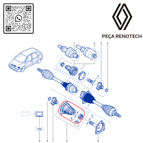 RN 470566-X 7701470566 COIFA DO CAMBIO LESQ. CROL.LAGSCEMASTER 28,0mm PAR. - 4